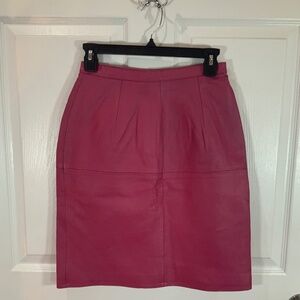 Styleworks Leather Pink 90s Mini Skirt Size 6 New